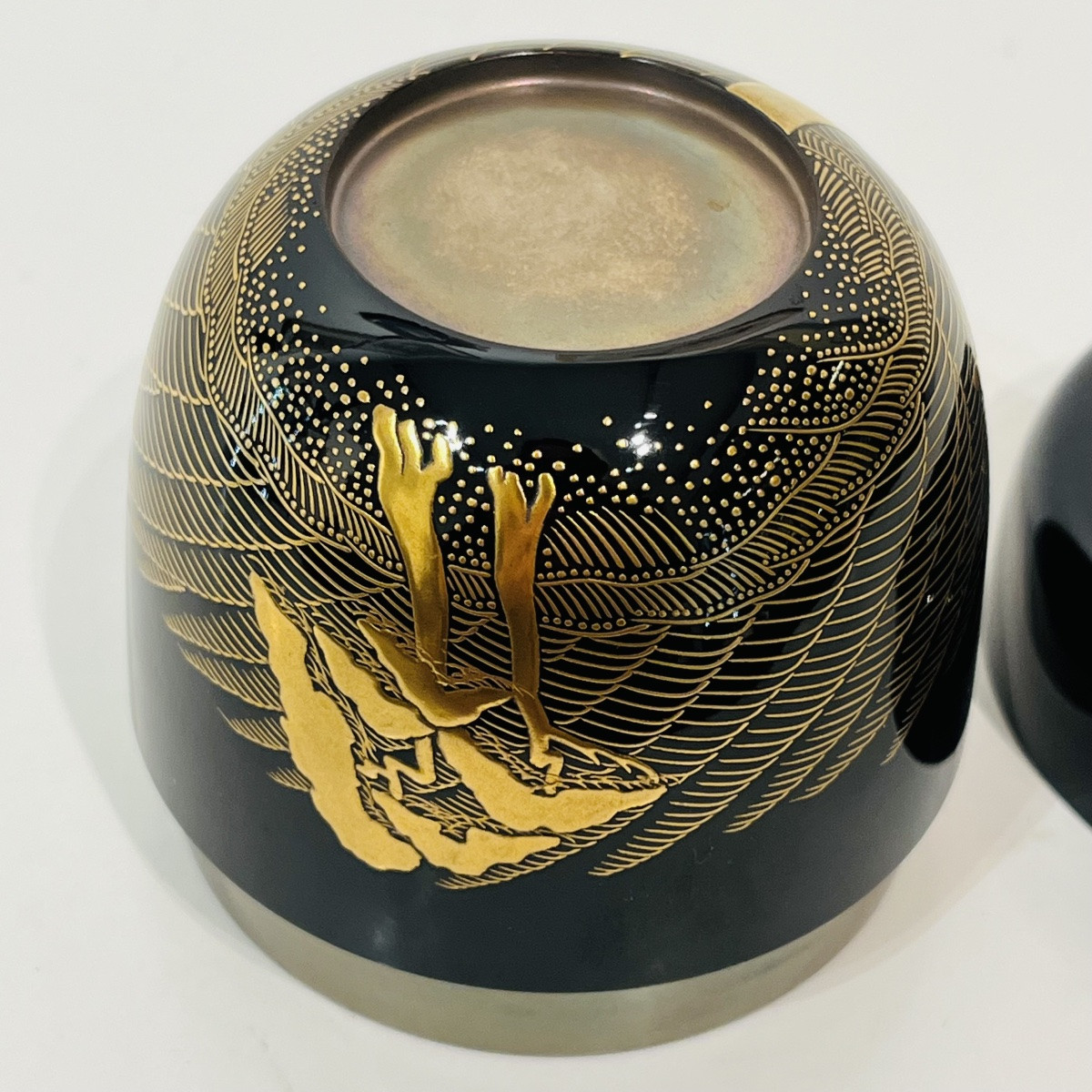 Natsume, Lacquered Japanese Tea Caddy, Pine Trees And Gingerbread Men - Japan-photo-2