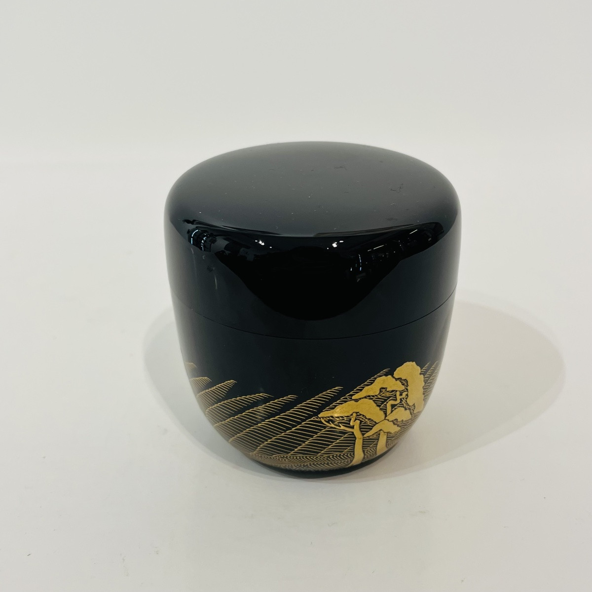 Natsume, Lacquered Japanese Tea Caddy, Pine Trees And Gingerbread Men - Japan-photo-2