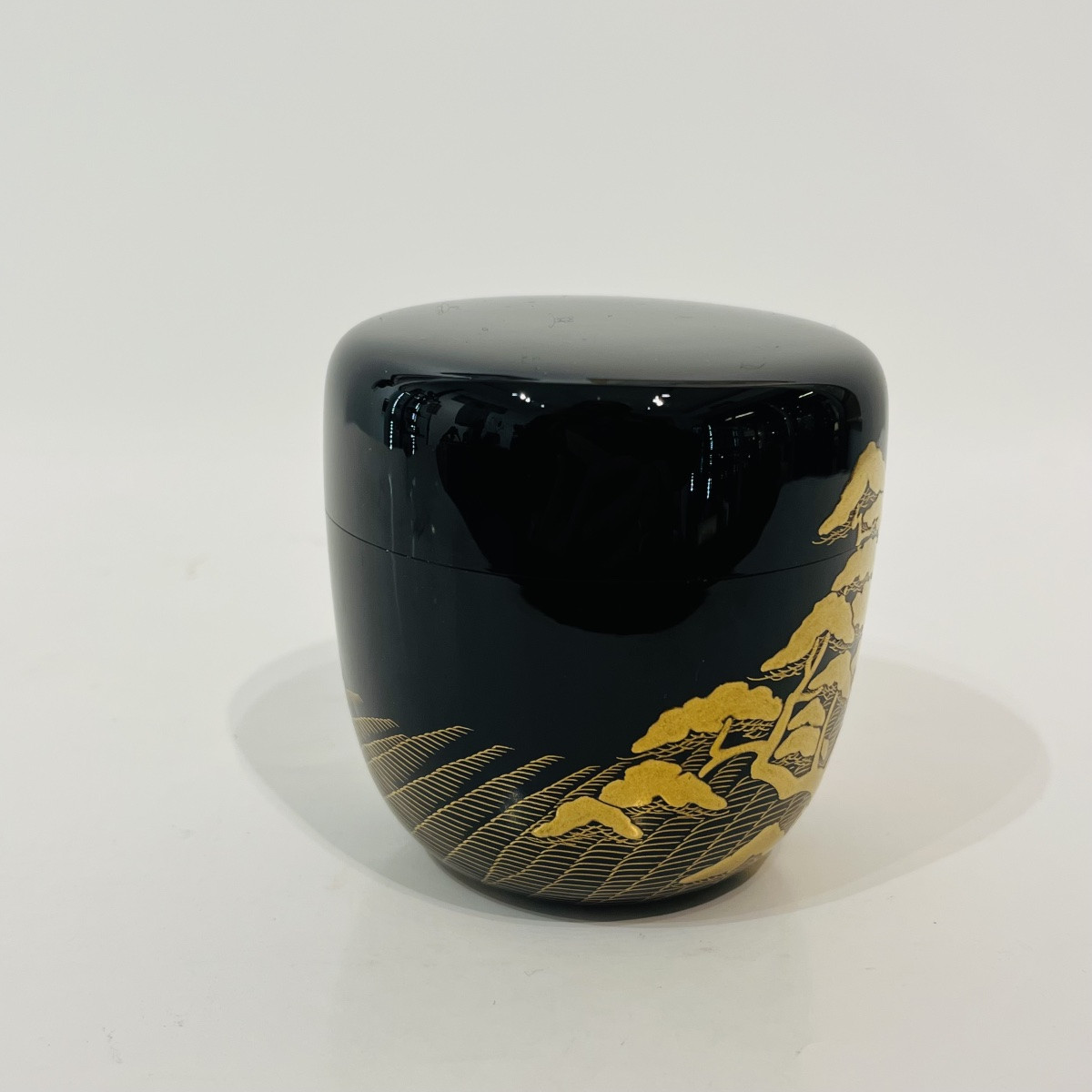 Natsume, Lacquered Japanese Tea Caddy, Pine Trees And Gingerbread Men - Japan-photo-6