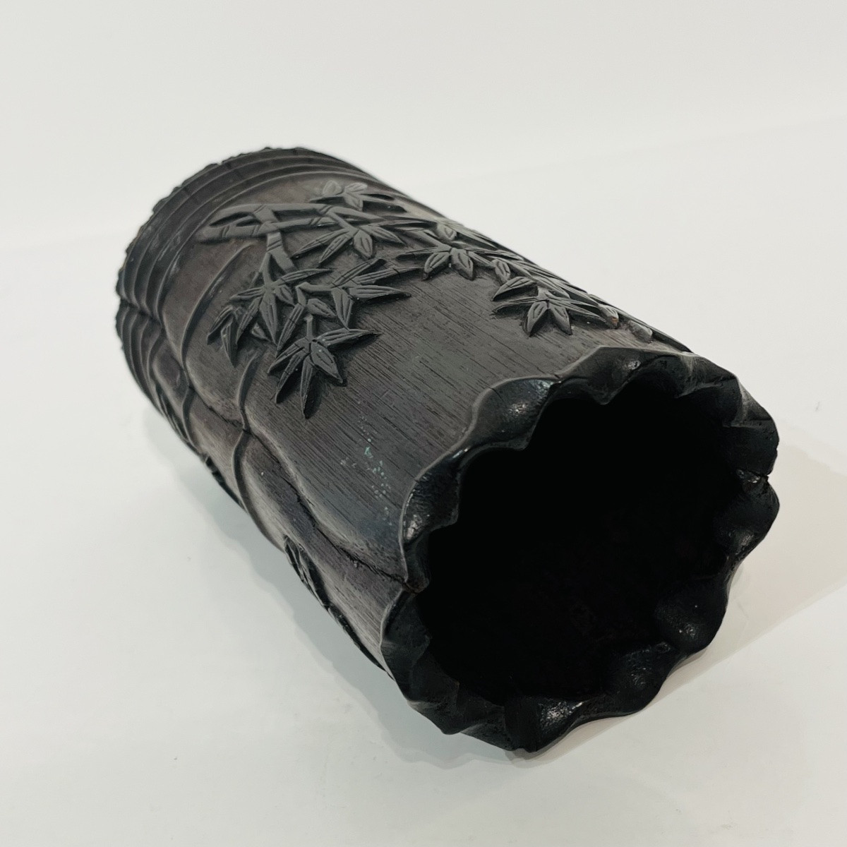 Japanese Carved Bamboo Brush Holder - Japan-photo-7