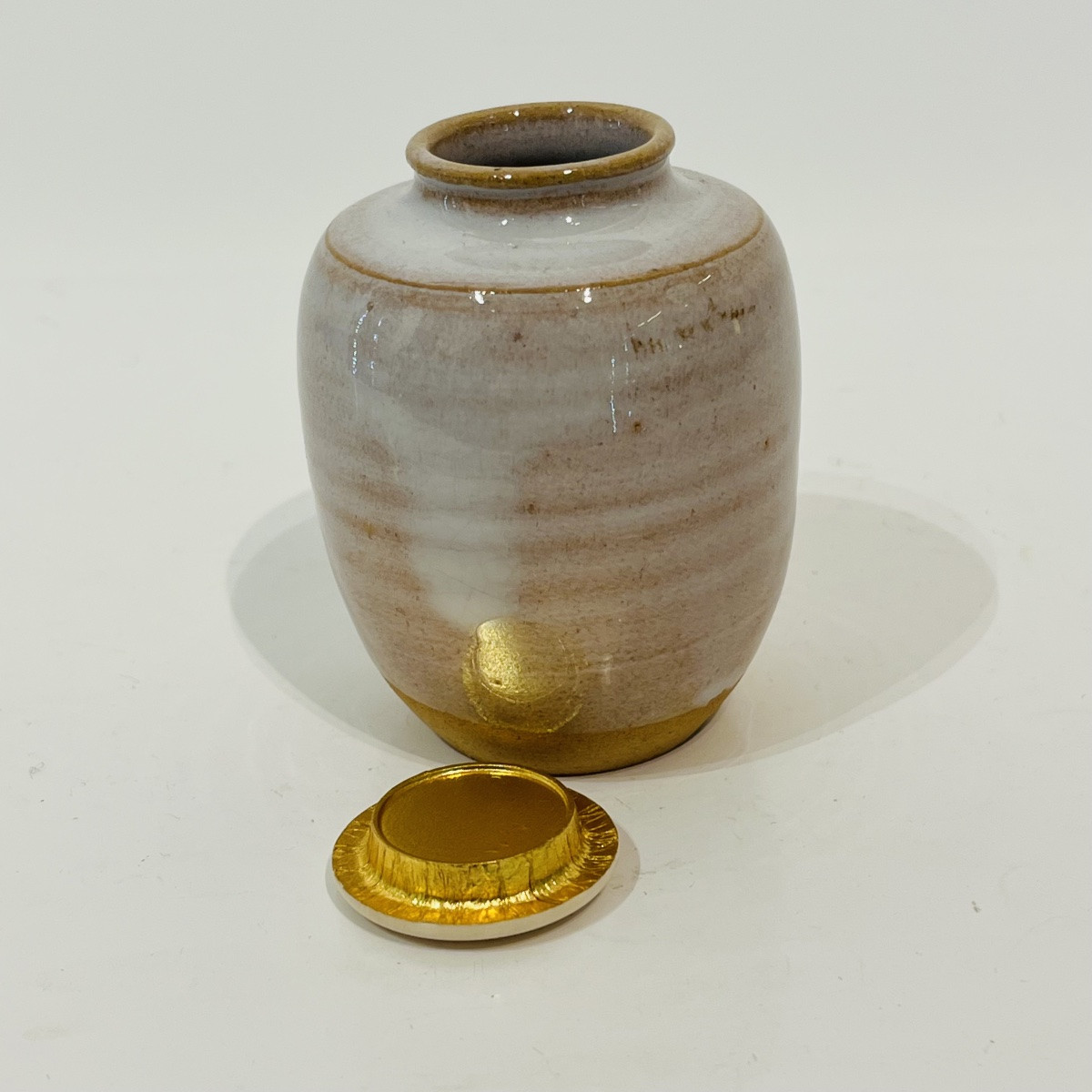 Hagi Japanese Ceramic Tea Caddy - Japan-photo-3