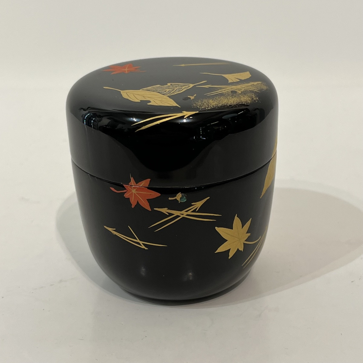Natsume Japanese Momiji Lacquer Tea Caddy - Japan-photo-3