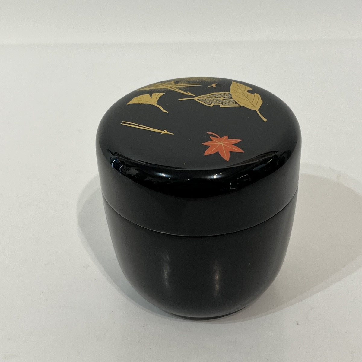 Natsume Japanese Momiji Lacquer Tea Caddy - Japan-photo-2