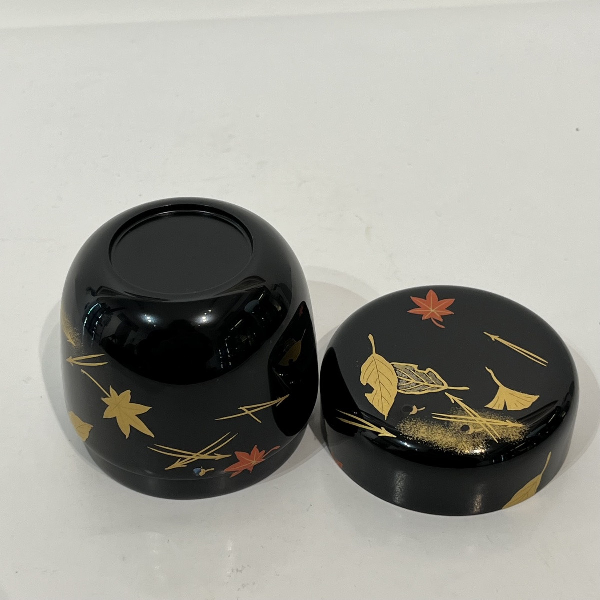 Natsume Japanese Momiji Lacquer Tea Caddy - Japan-photo-6