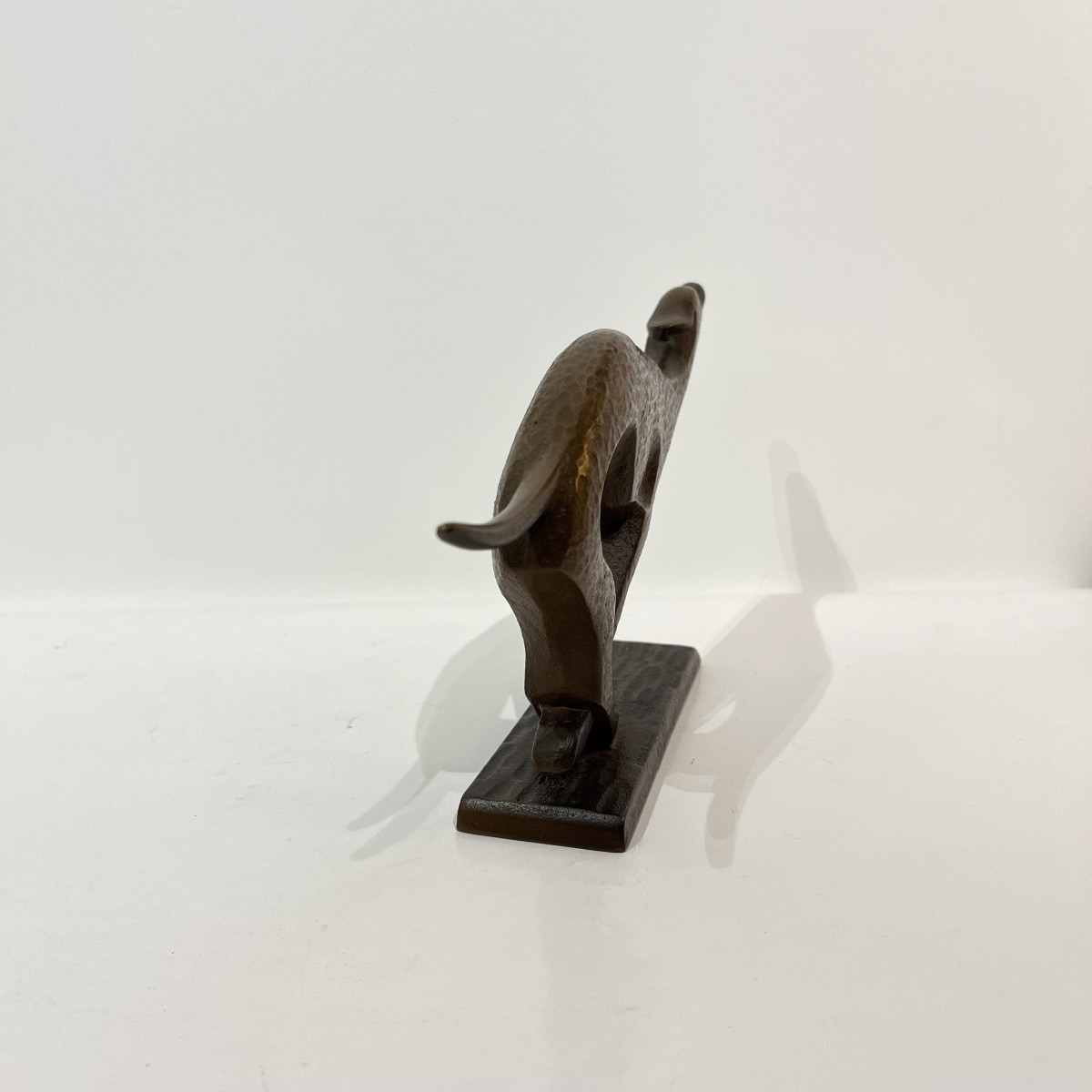 Okimono sculpture japonaise de chien en bronze - Japon-photo-3