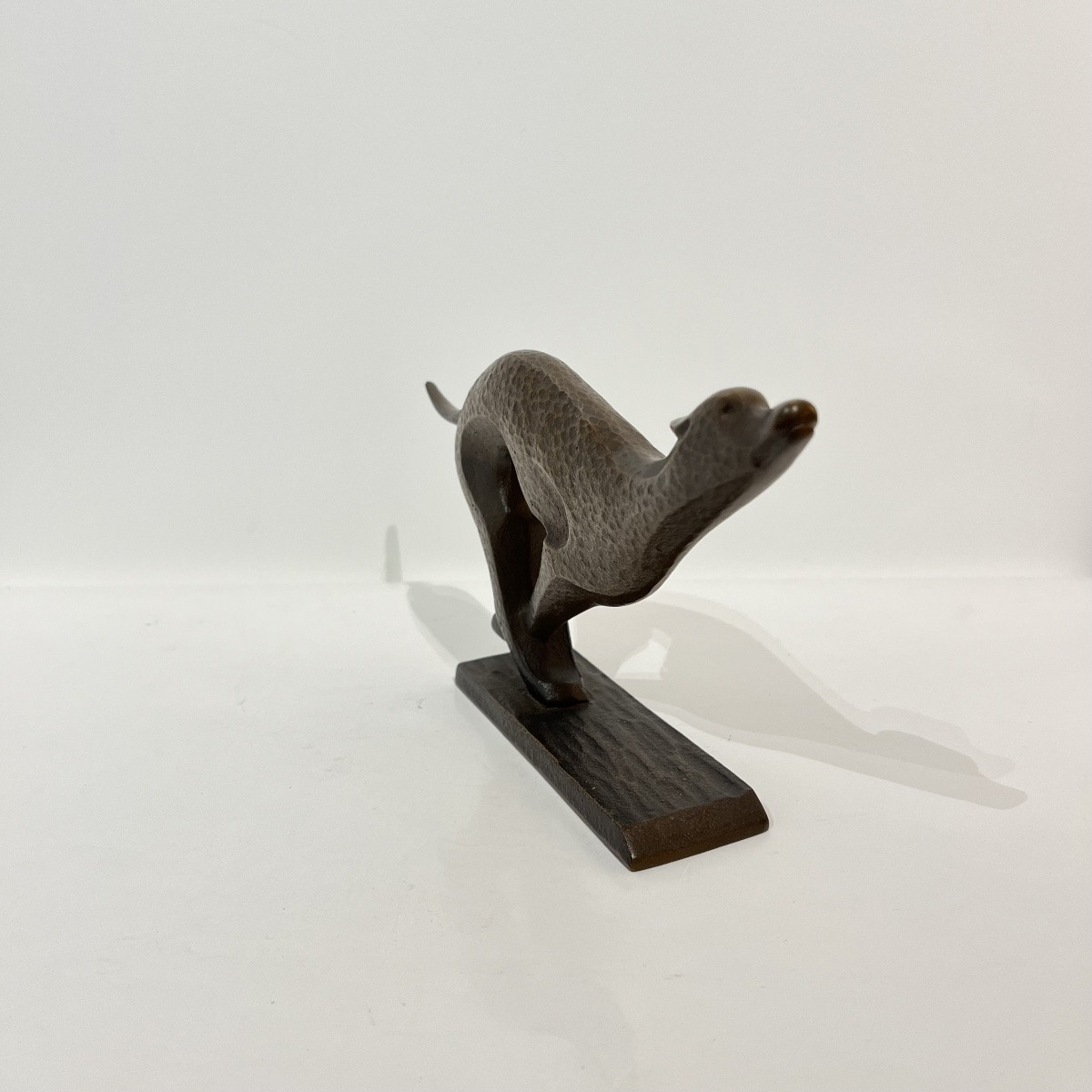 Okimono sculpture japonaise de chien en bronze - Japon-photo-5