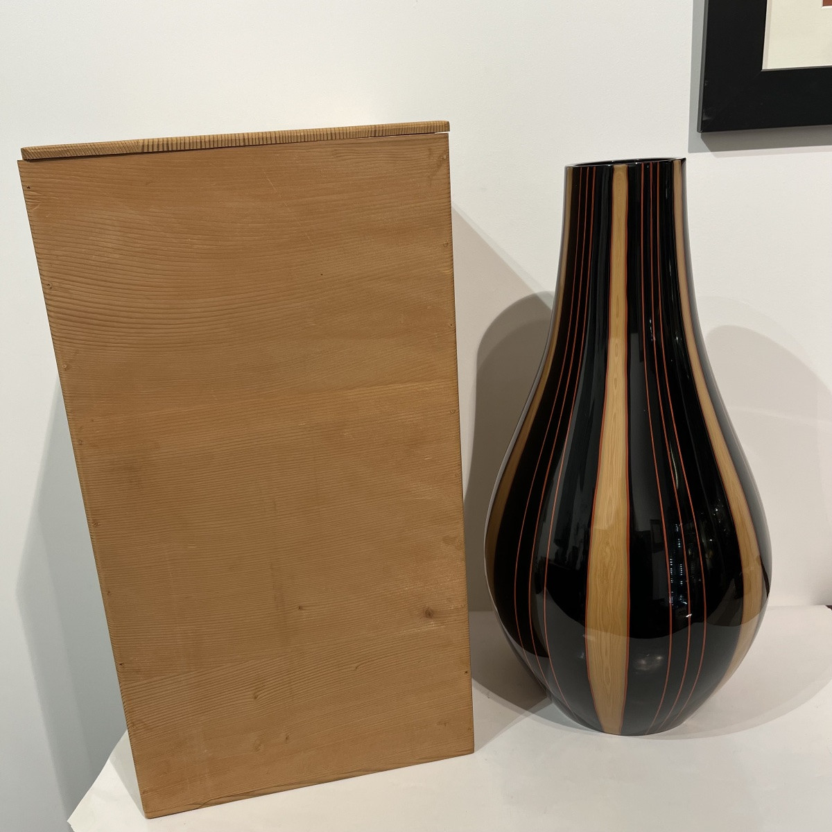 Vase japonais en laque sèche - Japon-photo-6