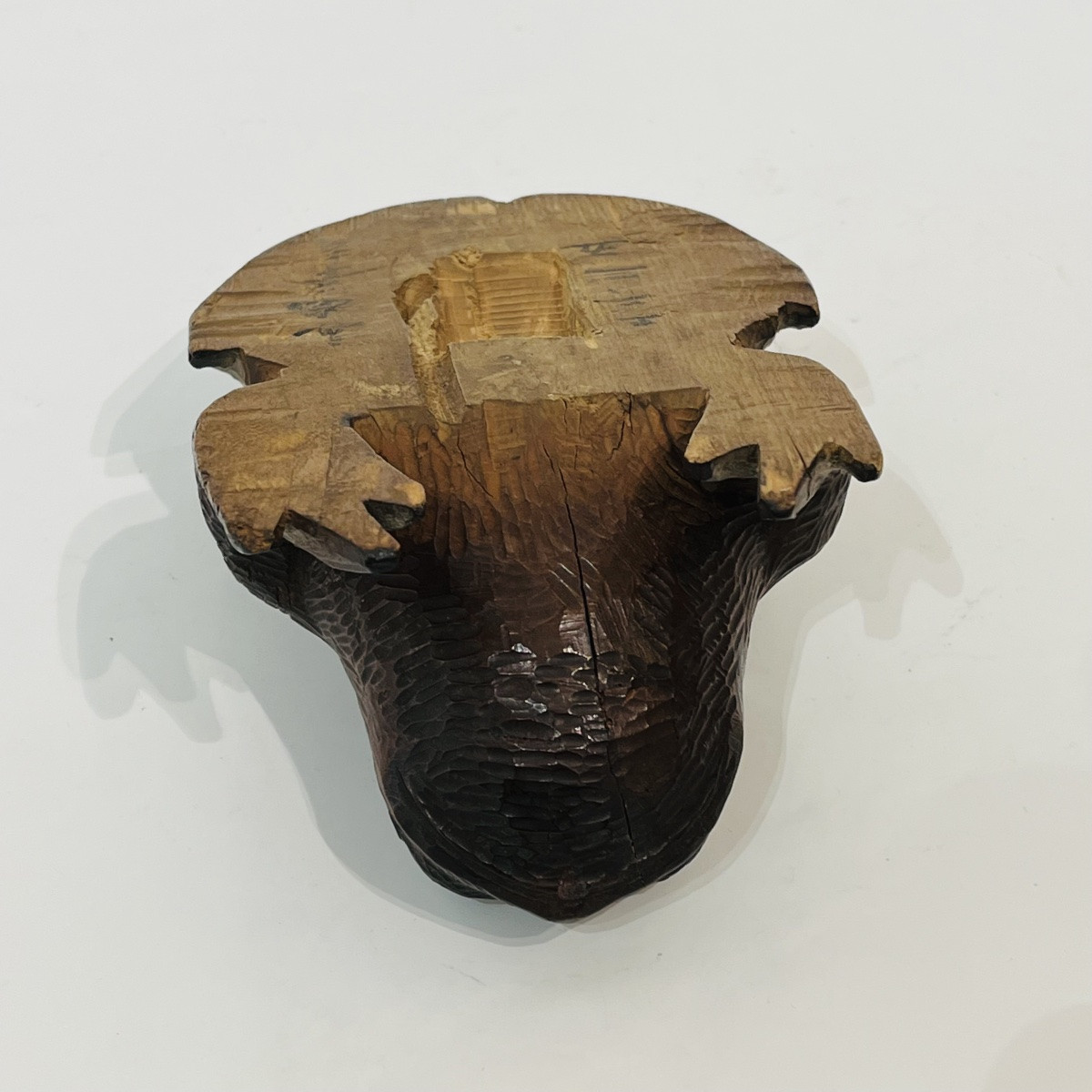 Okimono Japanese Wooden Frog Carving - Japan-photo-2