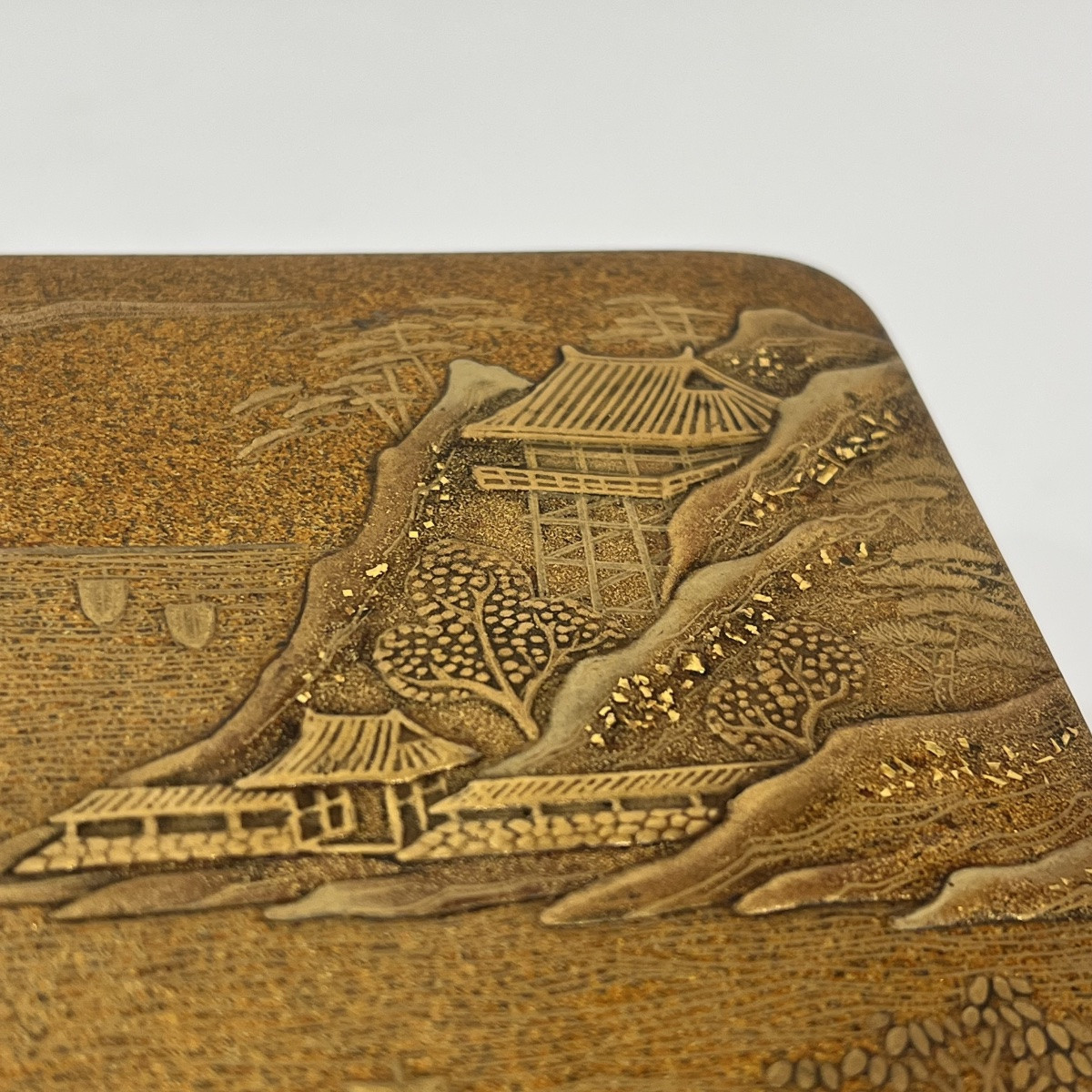 Bako boîte japonaise en laque or au paysage marin - Japon-photo-5