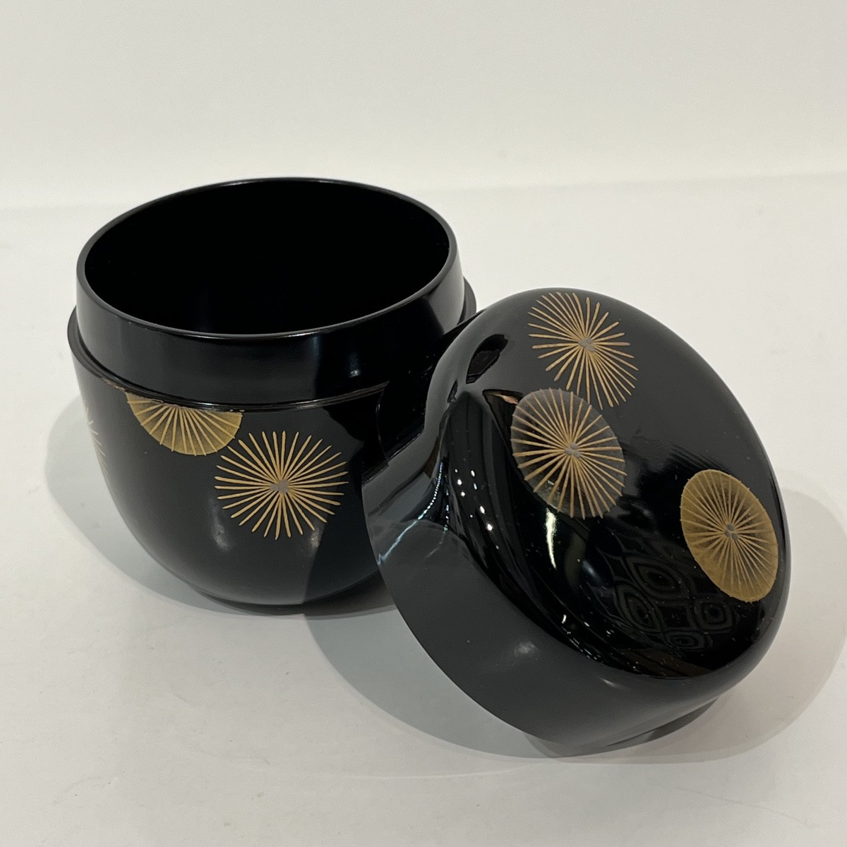 Natsume boîte à thé japonaise laquée fleurs de pin  - Japon -photo-3