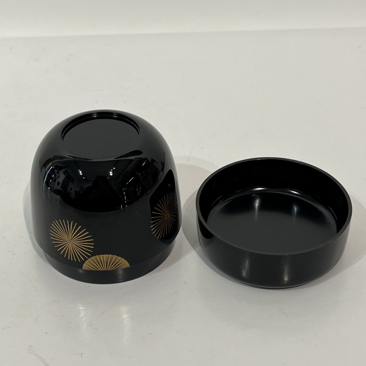 Natsume boîte à thé japonaise laquée fleurs de pin  - Japon -photo-1