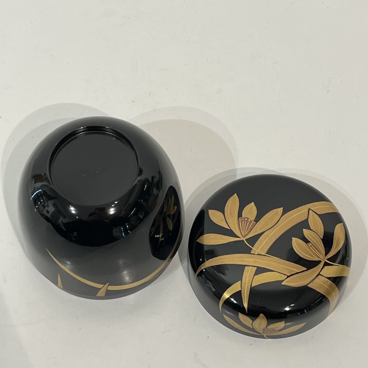 Natsume boîte à thé japonaise laquée orchidées - Japon -photo-2