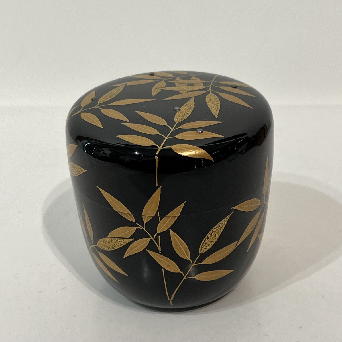 Natsume boîte à thé laquée feuilles de bambou - Japon-photo-5