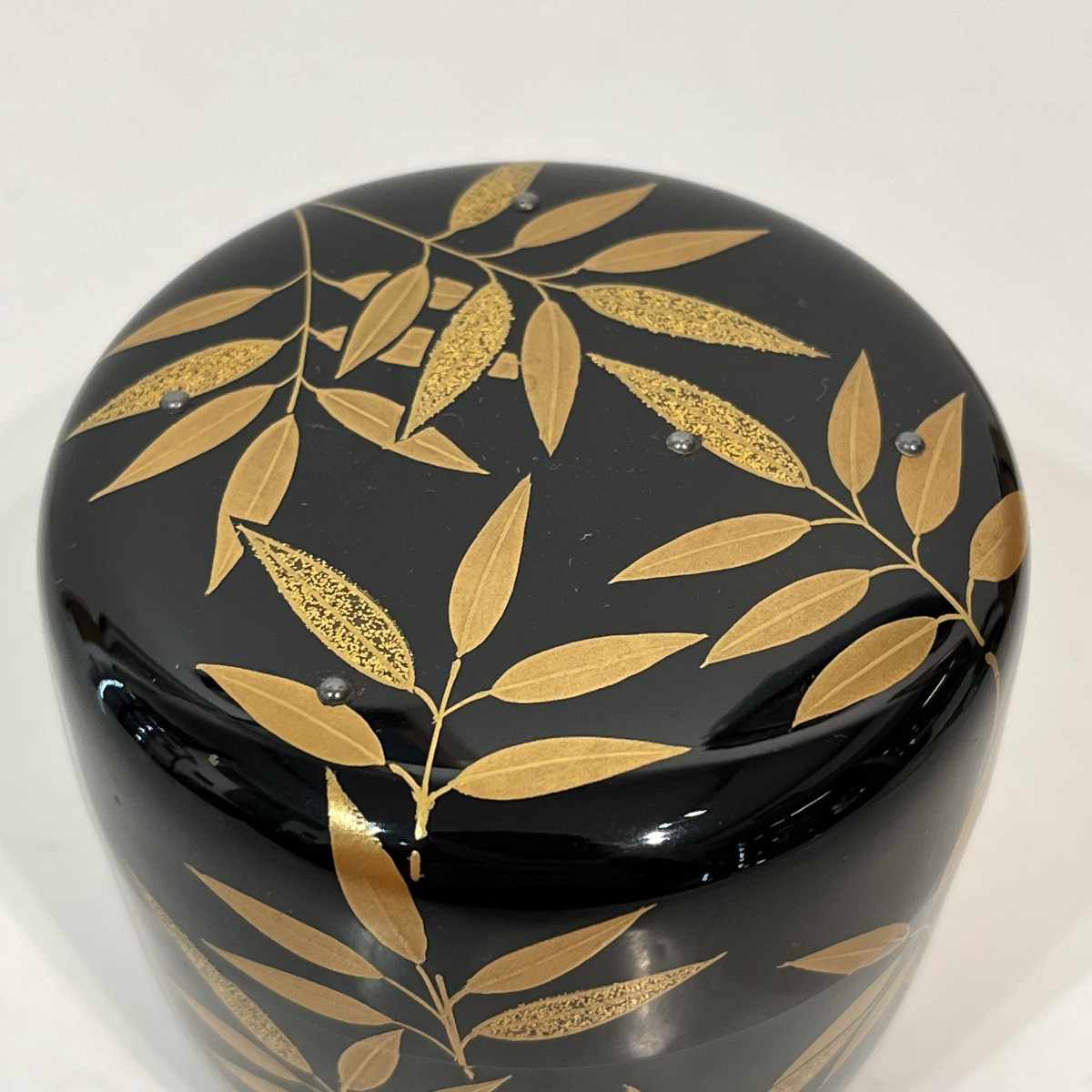 Natsume boîte à thé laquée feuilles de bambou - Japon-photo-6