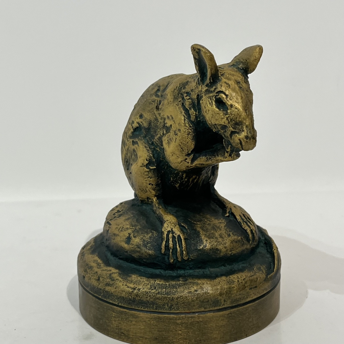 Bronze japonais boîte à encre souris - Japon-photo-2