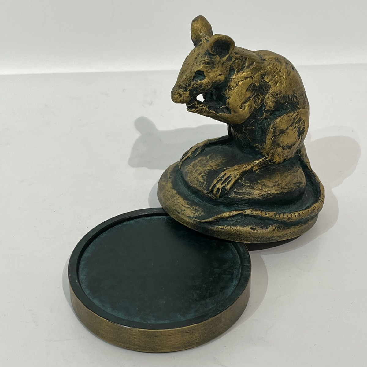 Bronze japonais boîte à encre souris - Japon-photo-4