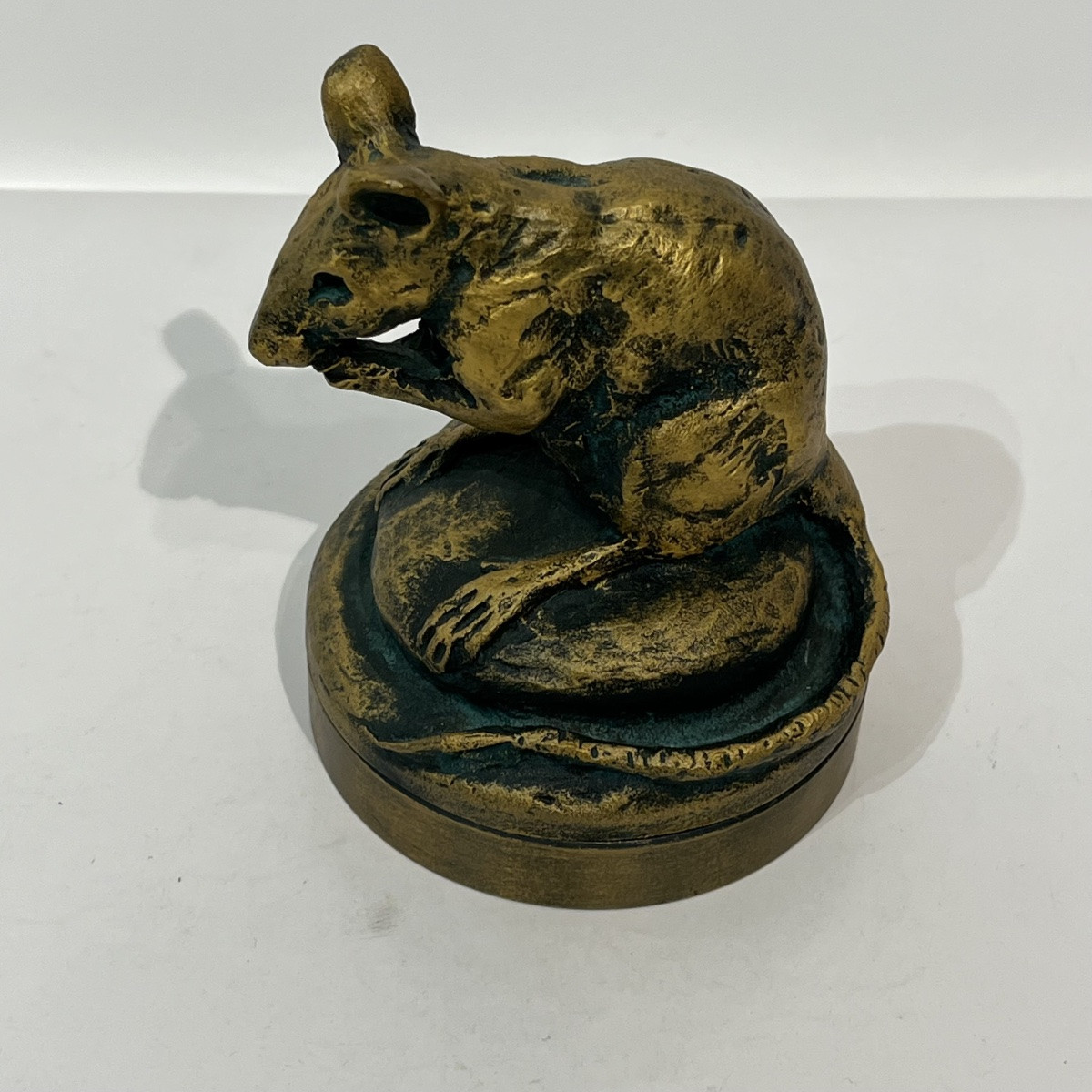 Bronze japonais boîte à encre souris - Japon-photo-1