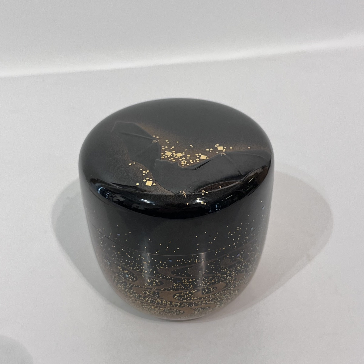 Natsume, boîte à thé laquée japonaise, chauve-souris - Japon -photo-3