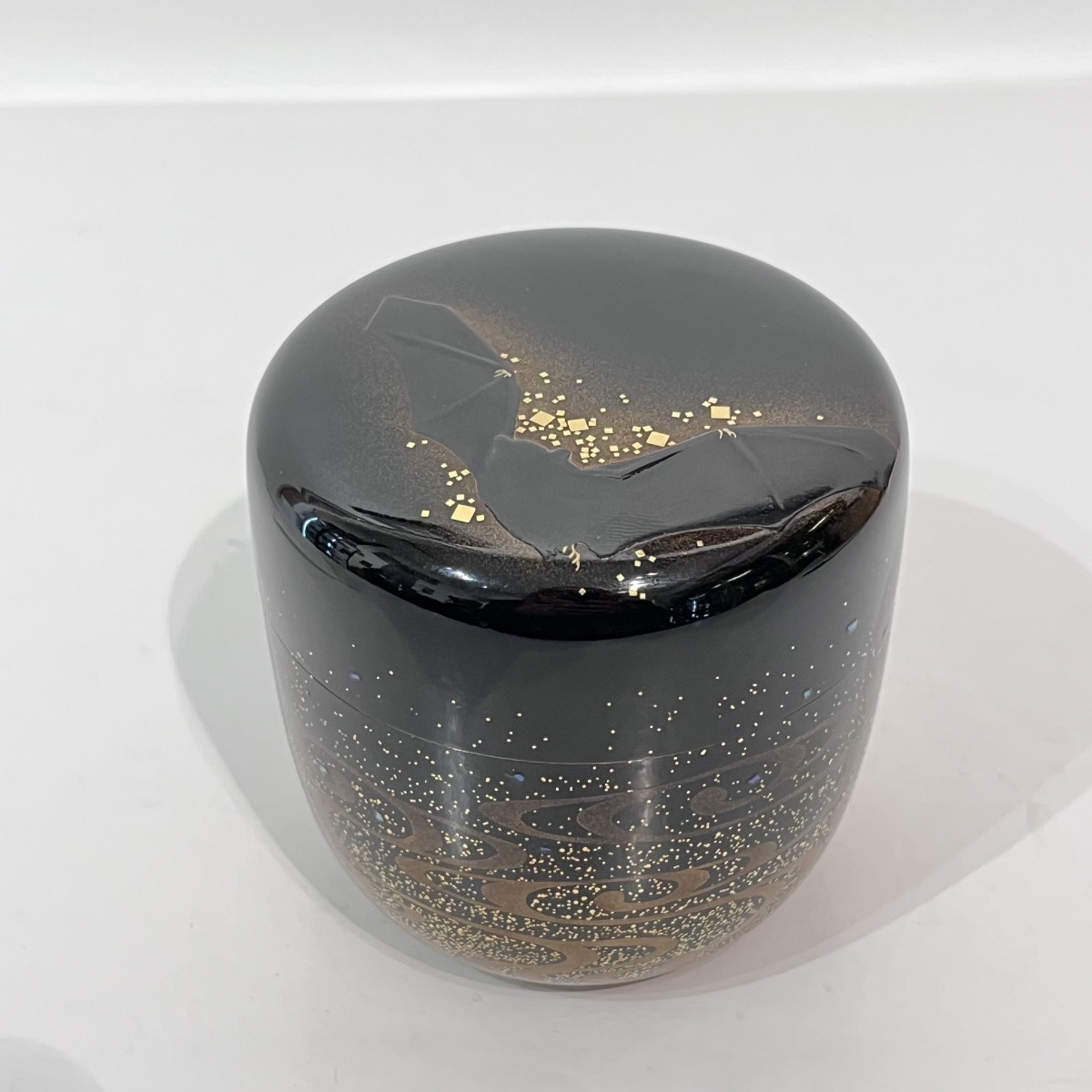 Natsume, boîte à thé laquée japonaise, chauve-souris - Japon 