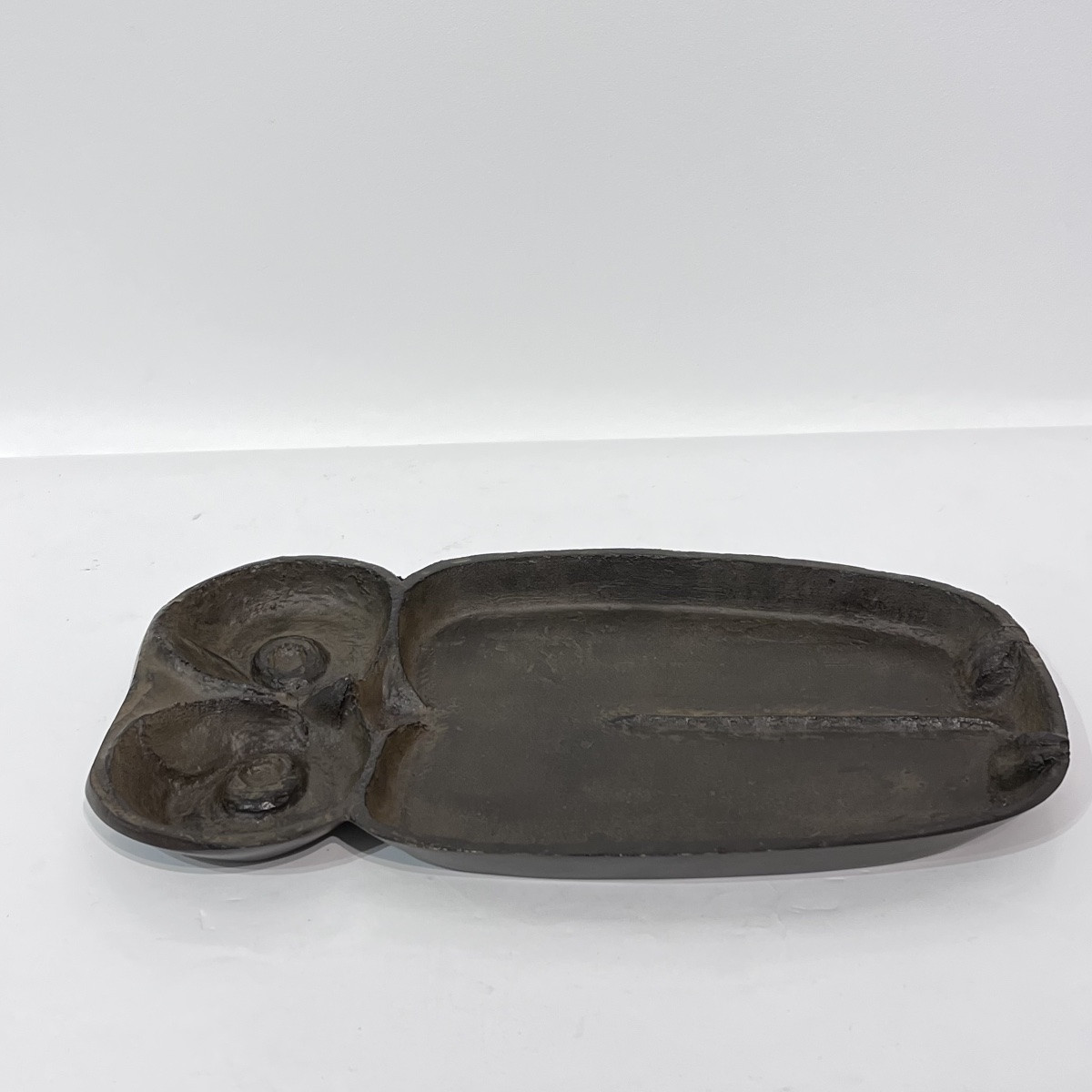 Plat en bronze japonais Chouette - Japon-photo-3