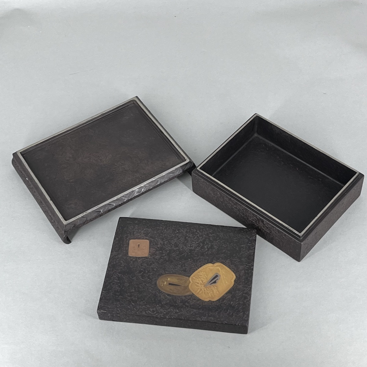 Boîte et plateau laqués japonais tsuba - Japon -photo-4
