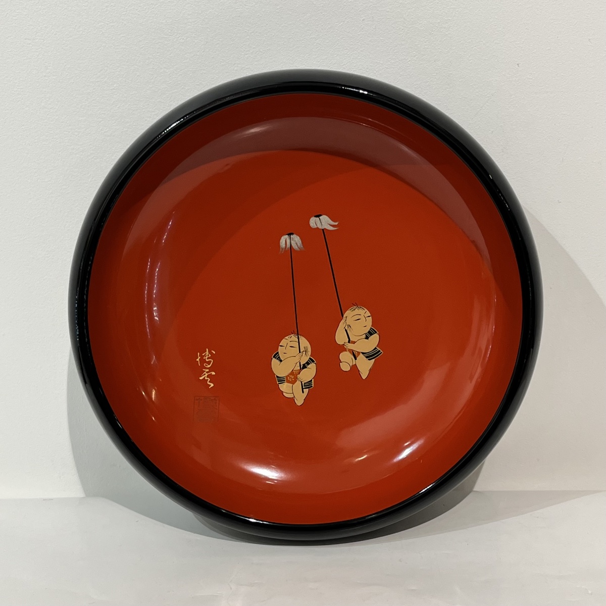 Japanese Goshoningyo Lacquer Bowl - Japan -photo-2