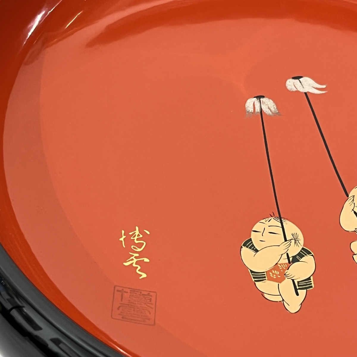 Japanese Goshoningyo Lacquer Bowl - Japan -photo-3