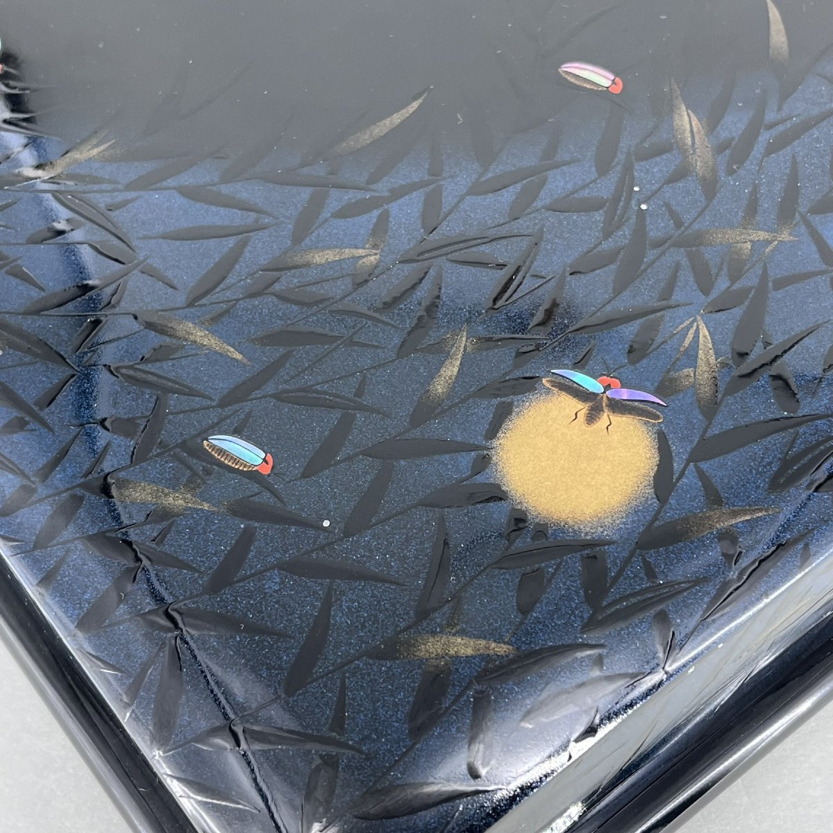 Boîte à courrier japonaise en laque aux lucioles - Japon-photo-3