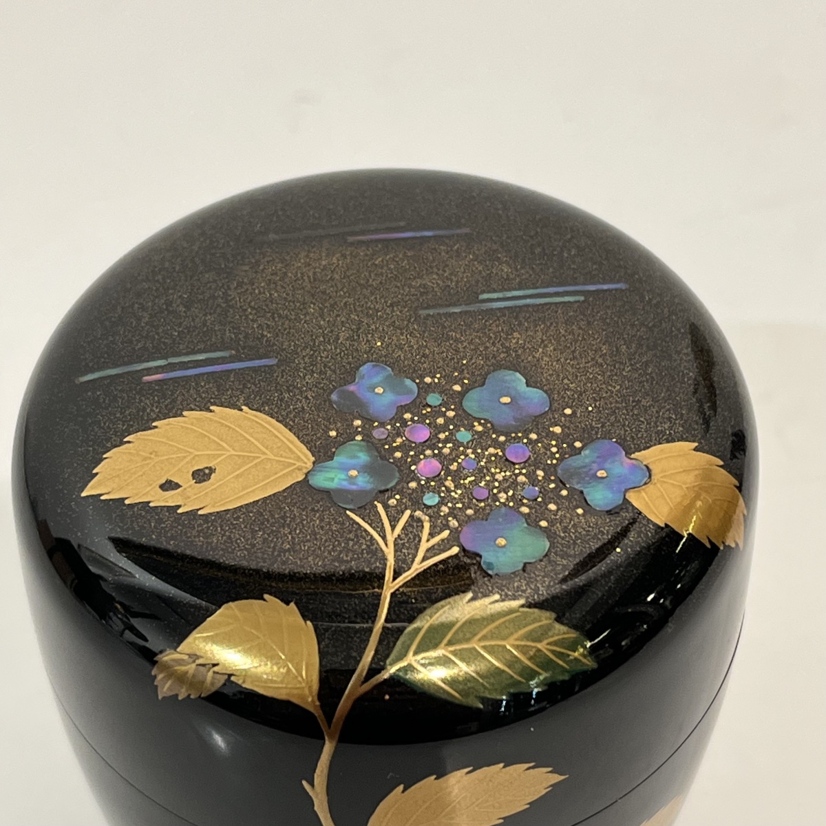 Natsume, Lacquered Tea Caddy, Hydrangea - Japan-photo-2