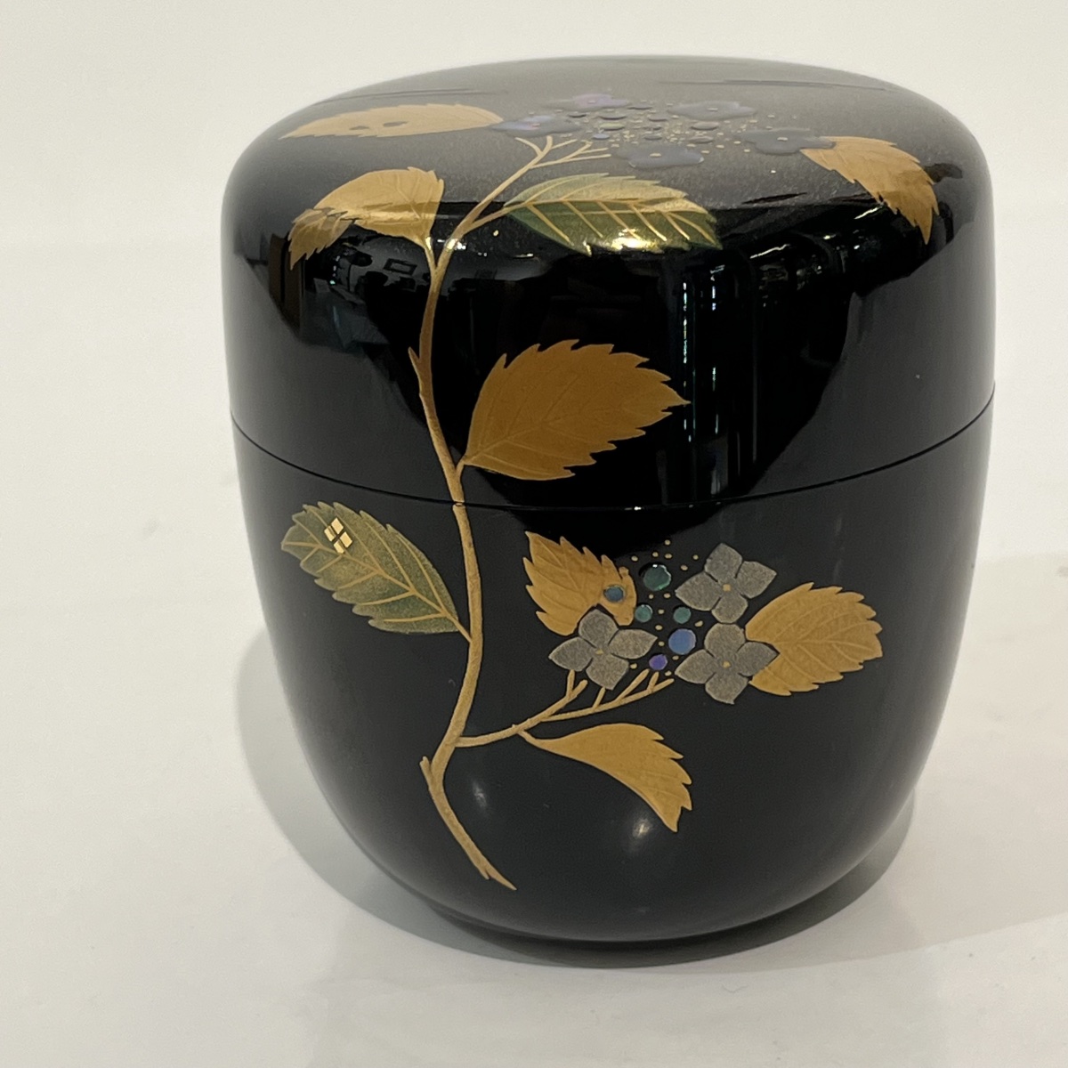 Natsume, Lacquered Tea Caddy, Hydrangea - Japan-photo-4