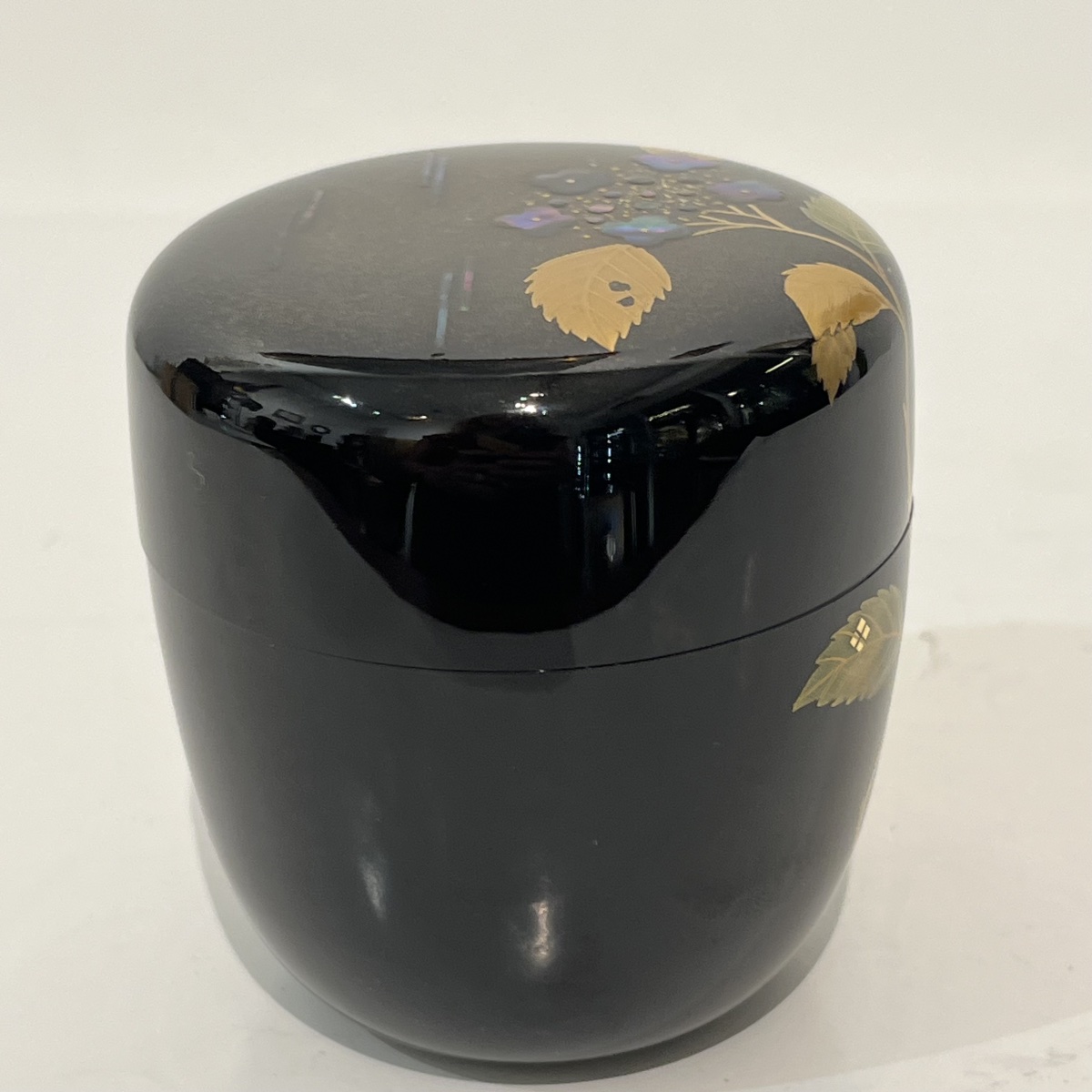 Natsume, Lacquered Tea Caddy, Hydrangea - Japan-photo-3