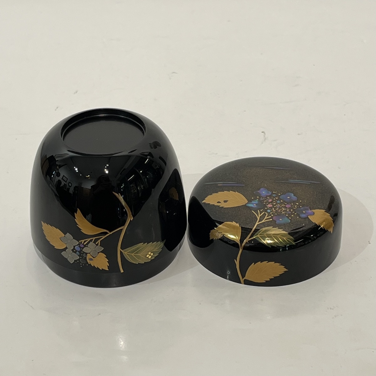Natsume, Lacquered Tea Caddy, Hydrangea - Japan-photo-4