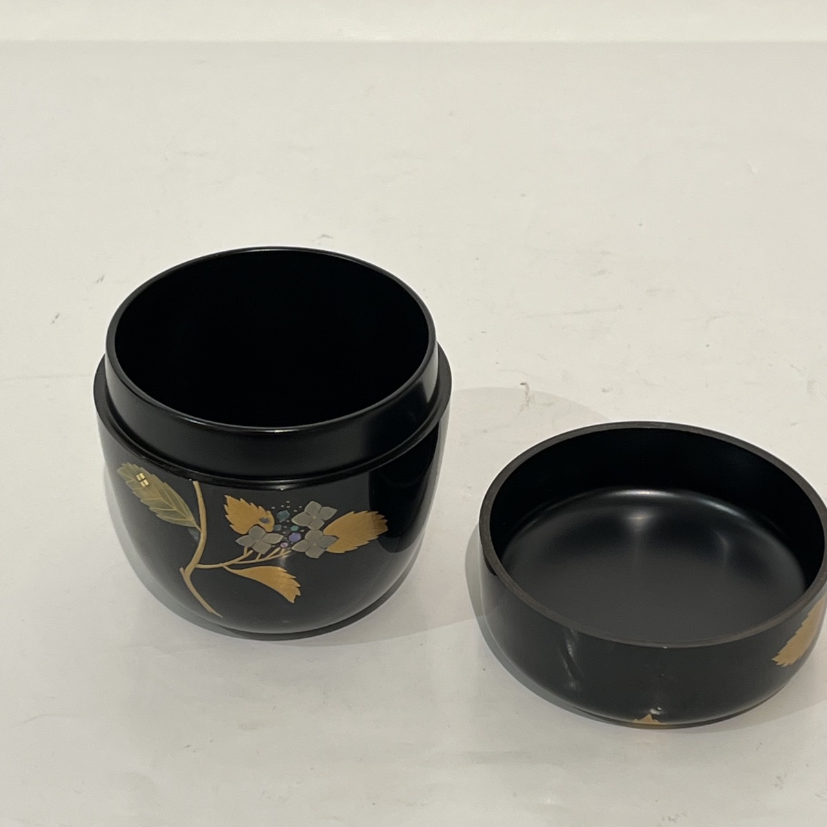 Natsume, Lacquered Tea Caddy, Hydrangea - Japan-photo-5