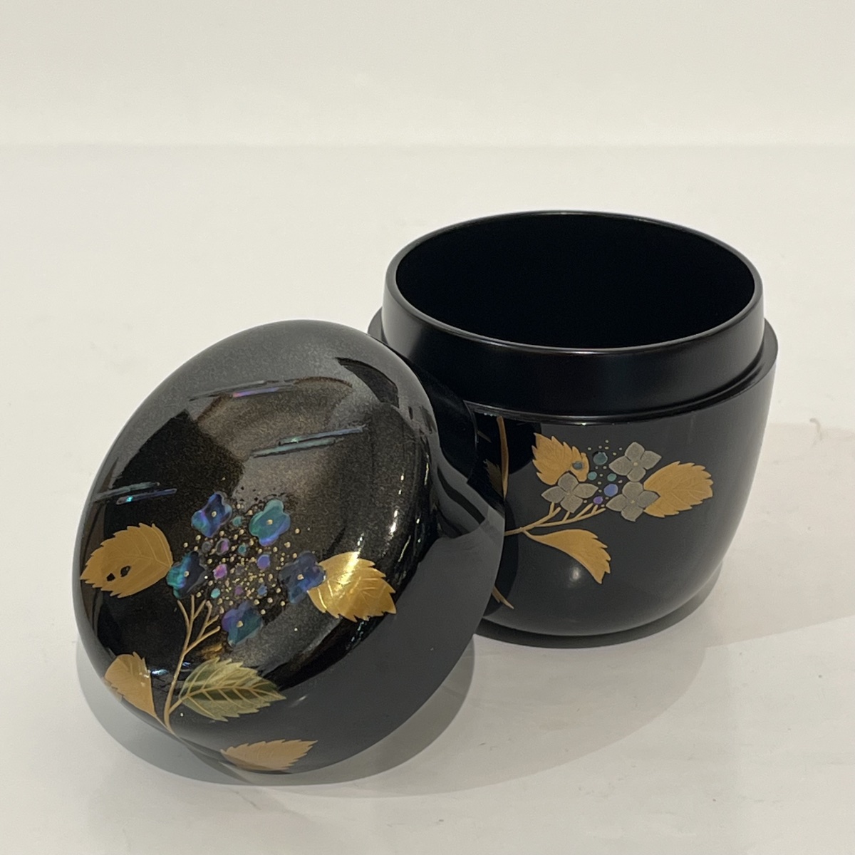 Natsume, Lacquered Tea Caddy, Hydrangea - Japan-photo-6