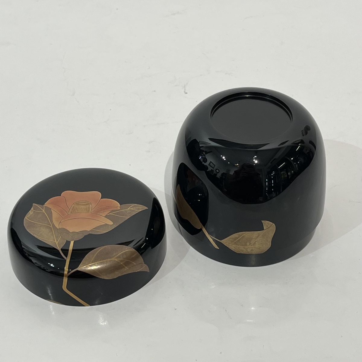 Natsume Camellia, Japanese Lacquered Tea Box - Japan-photo-5