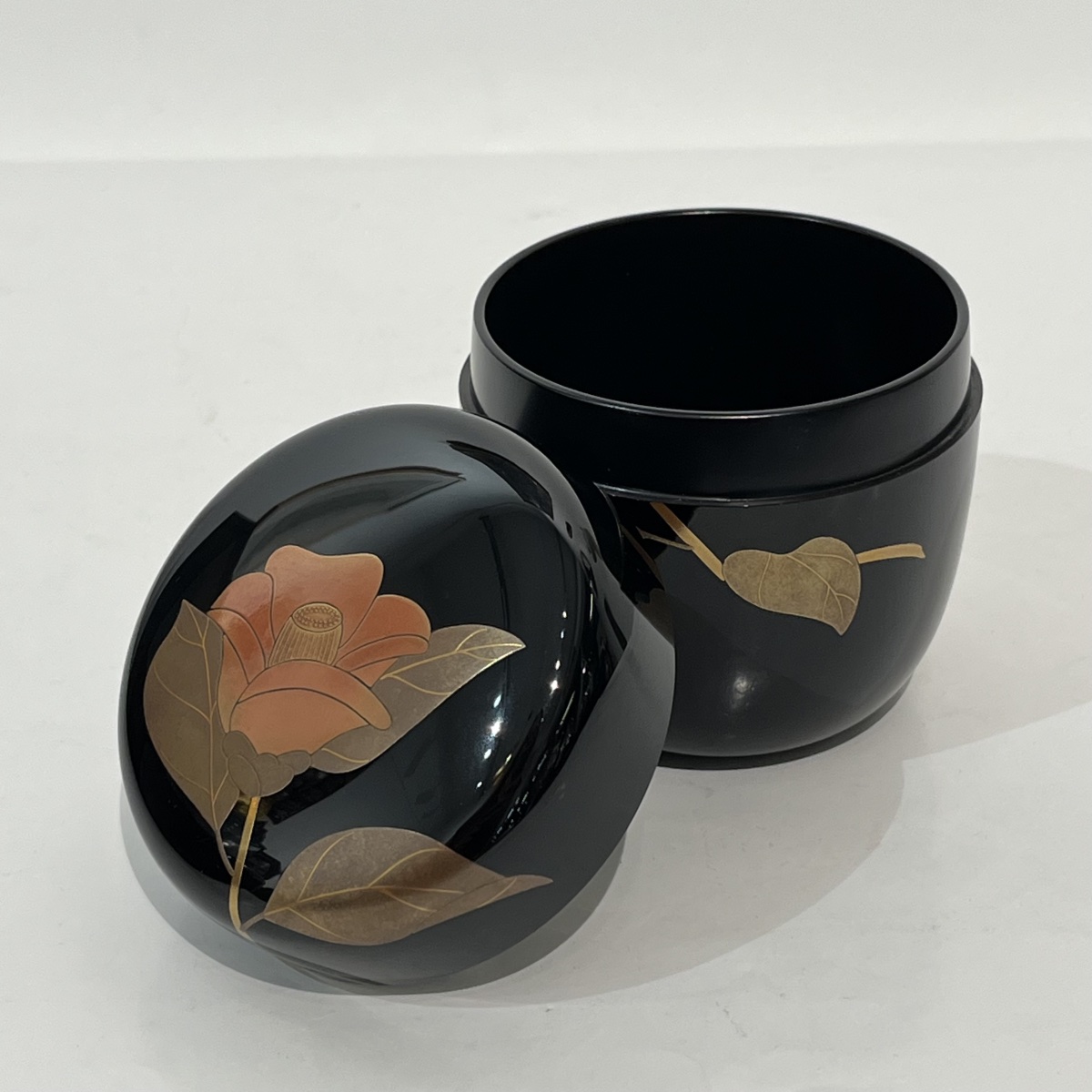 Natsume Camellia, Japanese Lacquered Tea Box - Japan-photo-6