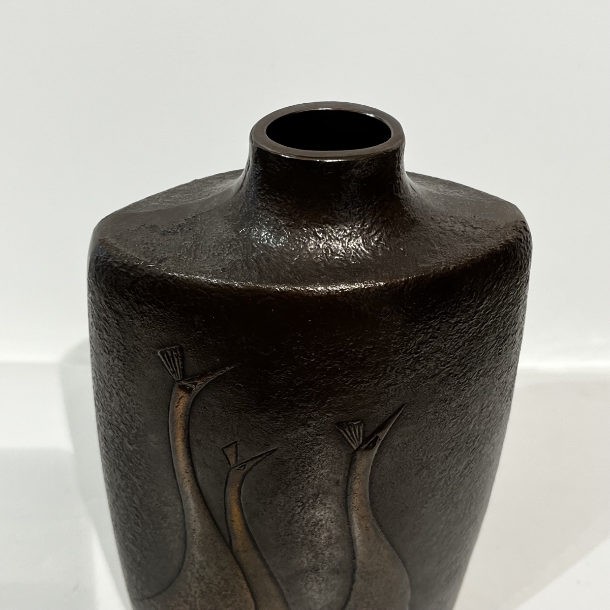 Japanese Bronze Vase With Cranes - Japan -photo-5