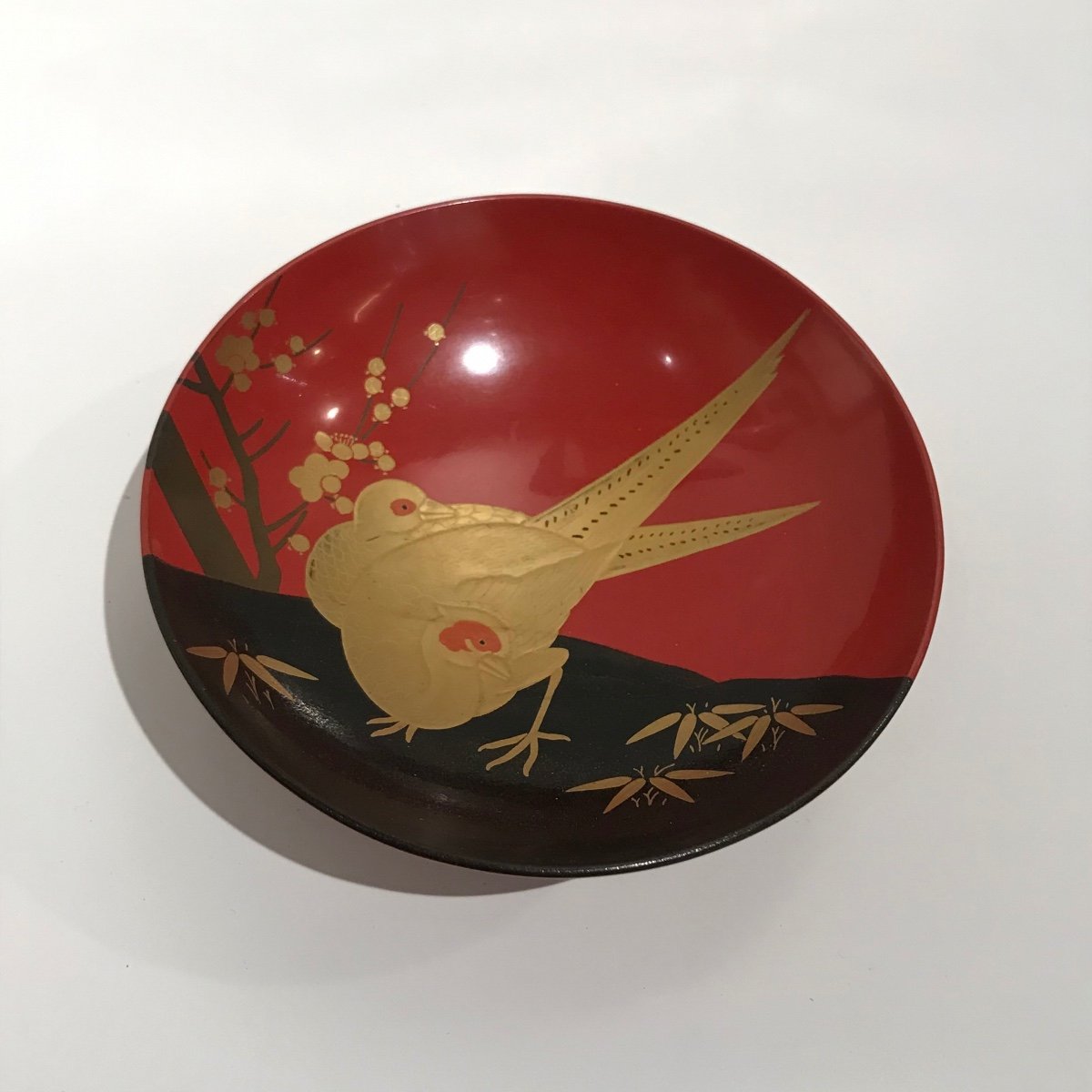 Japanese Set Tray And Sake Cups In Lacquered Wood-photo-2