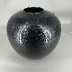 Vase japonais globulaire en céramique perlée - Japon 