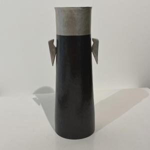 Japanese Hammered Copper And Tin Vase - Japan 
