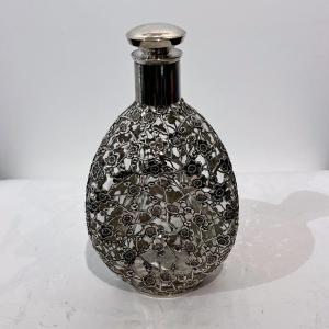 Japanese Glass And Silver Sakura Carafe - Japan