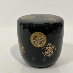 Natsume boîte à thé japonaise laquée fleurs de pin  - Japon 