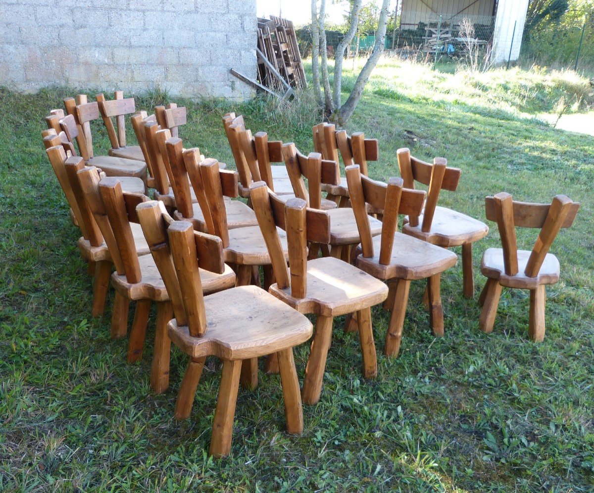 23 Chaises Brutaliste Dlg Artisans De Marolles Jean Touret-photo-3