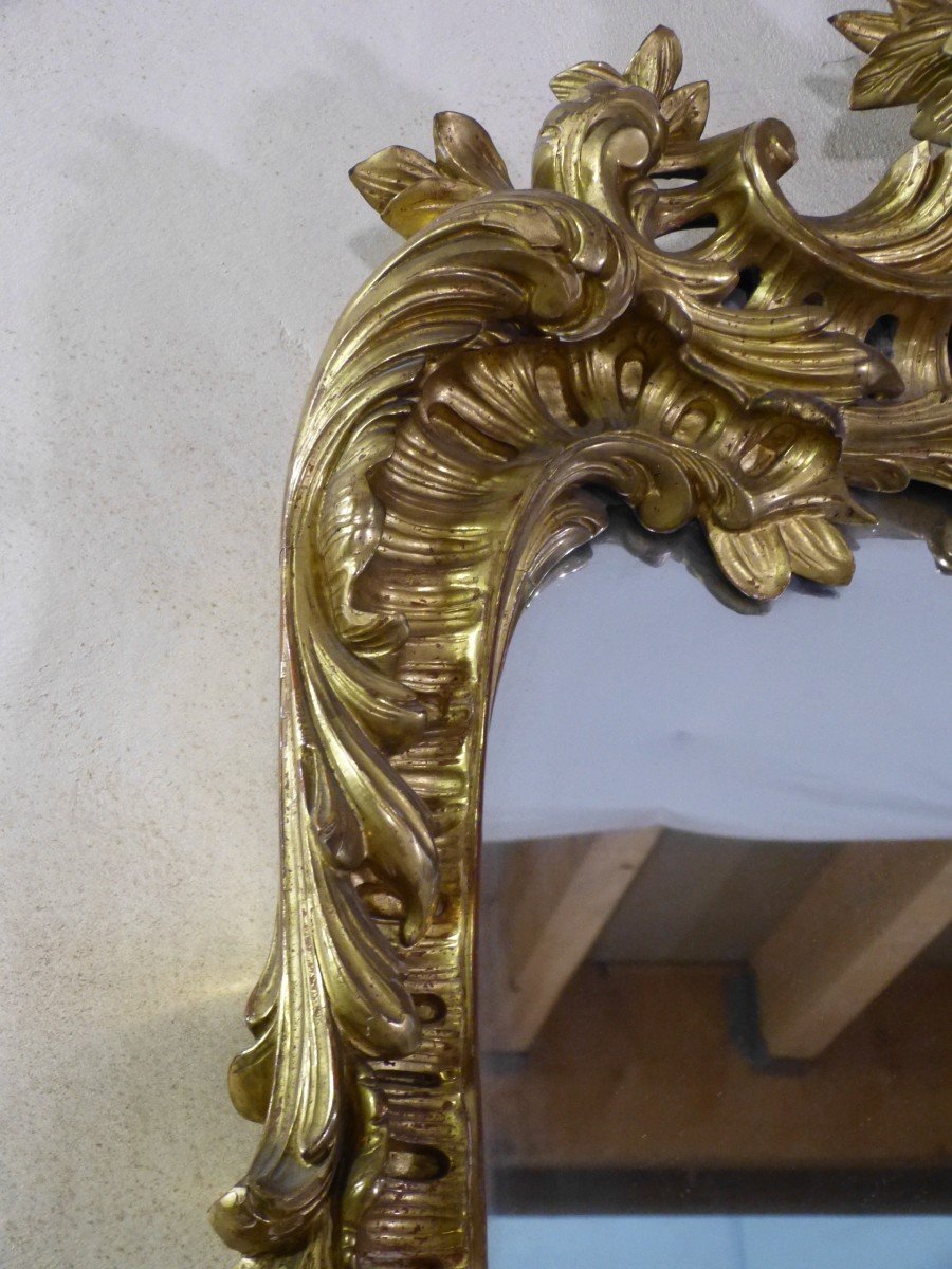 Console And Its Golden Wood Mirror Italy 18th H 274 Cm-photo-8