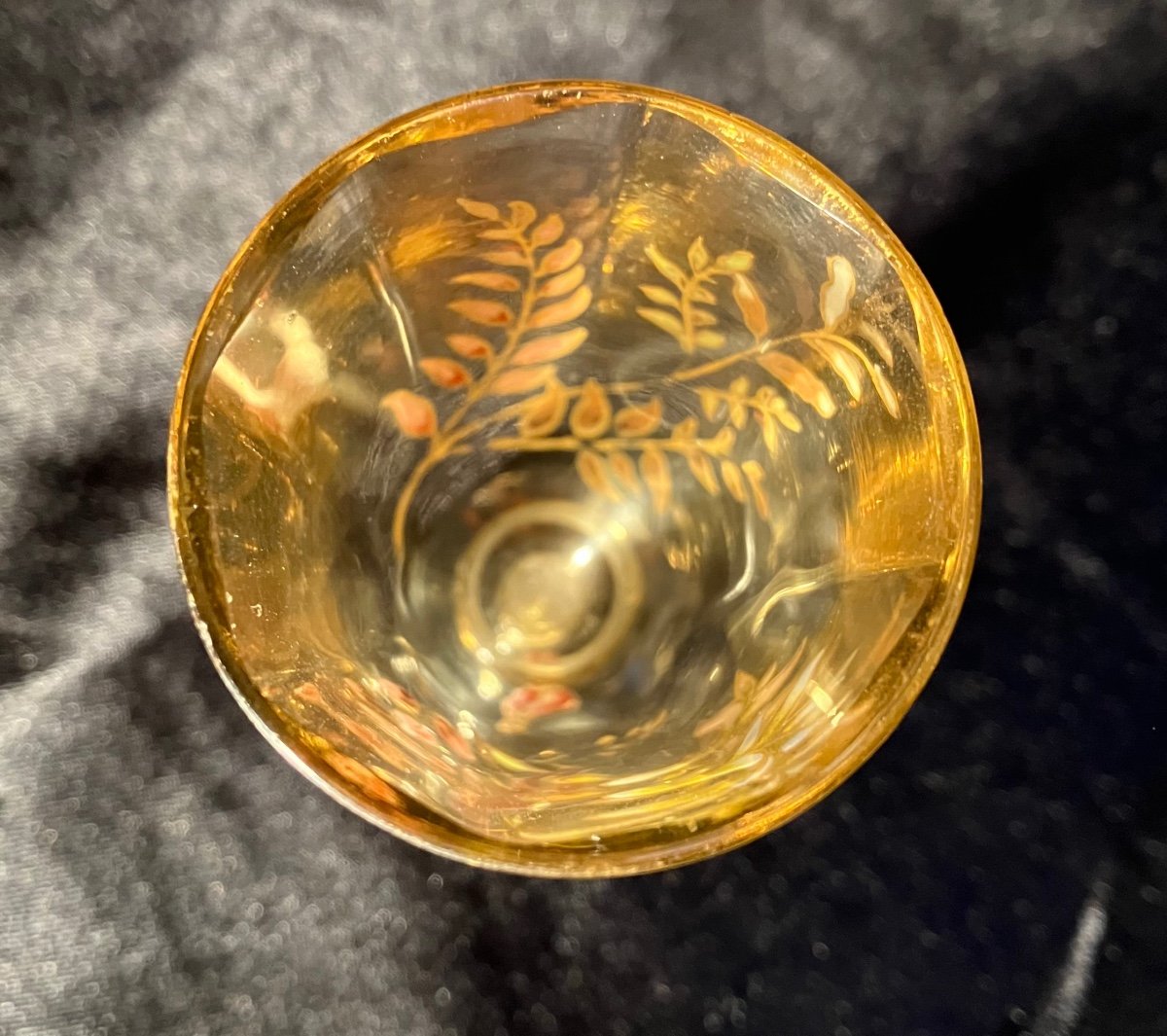 émile Gallé, Rare Small Crystal Glass Flowers And Ladybug-photo-2