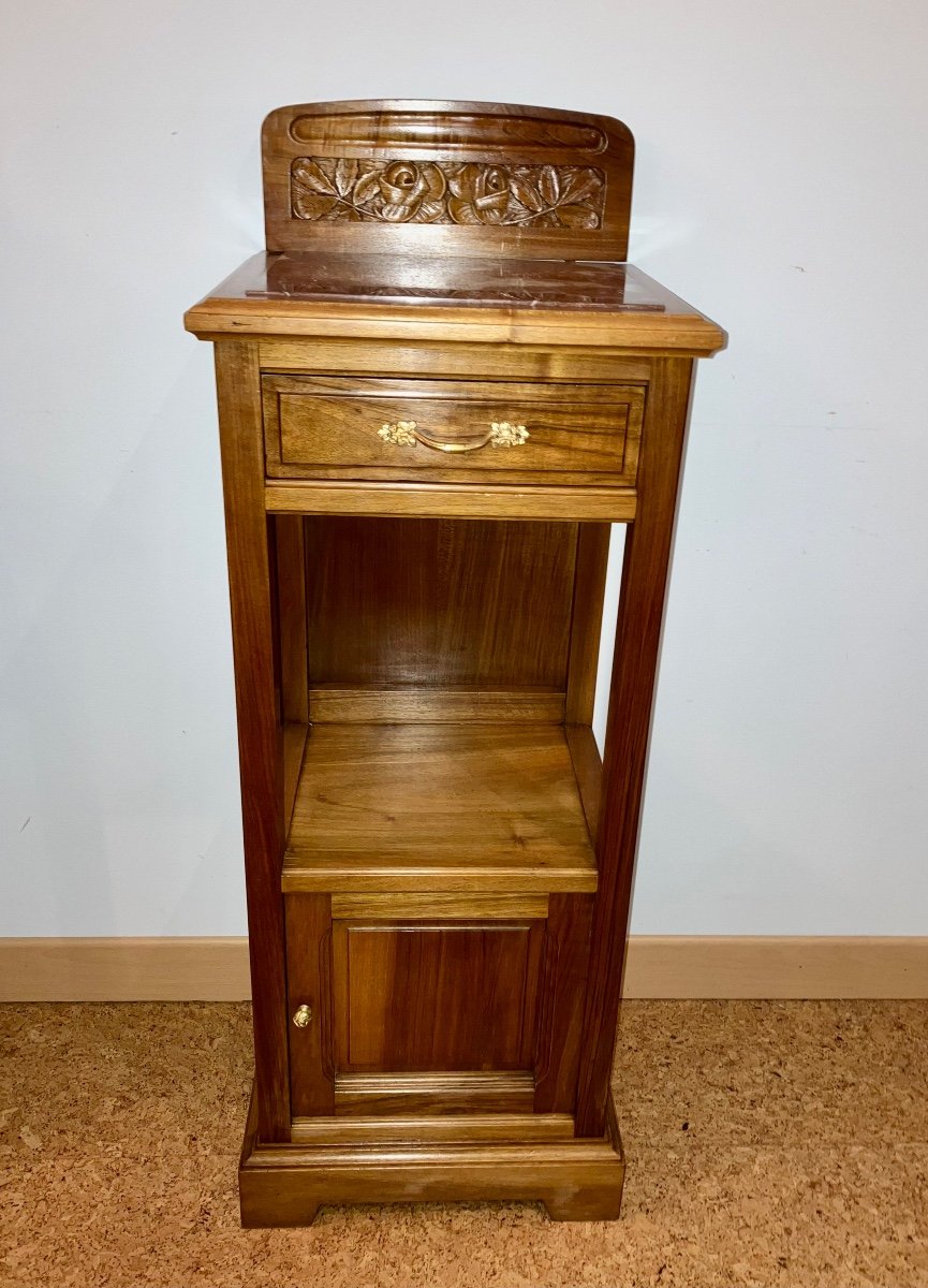 Small Art Nouveau Serving Cabinet In Walnut Gauthier Poinsignon-photo-2