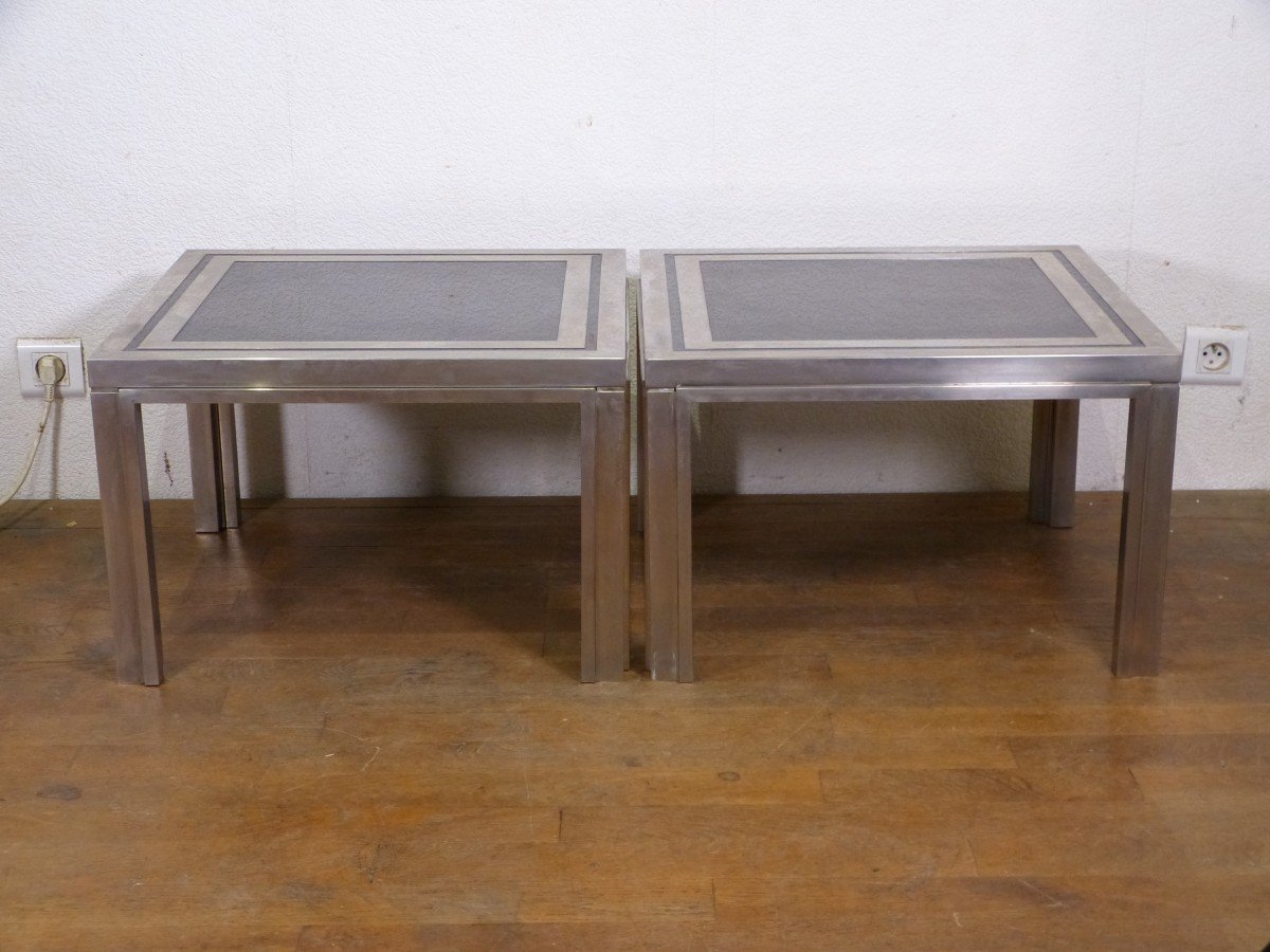 Giacomo Sinopoli For Mercier Paris Pair Of Modernist Coffee Tables End Of Sofa-photo-4