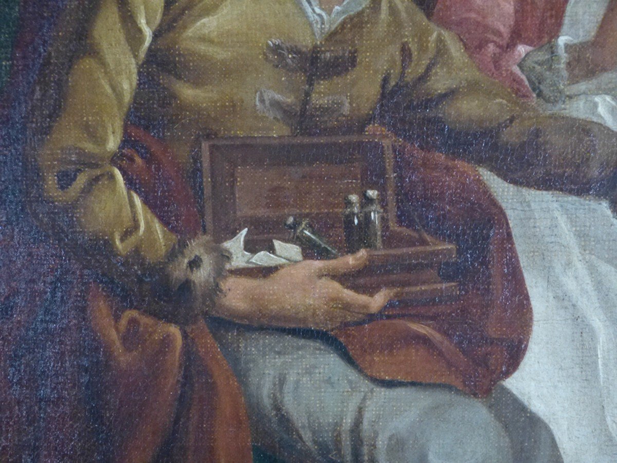 Etienne Jeaurat Le Marchand d'Orvietan Cadre XVIIIème-photo-3