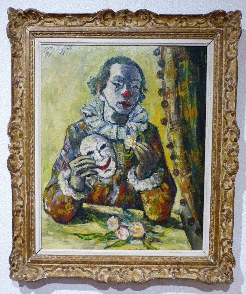 Jean Lafitte The Clown 1970 Oil On Canvas 103 X 87 Cm