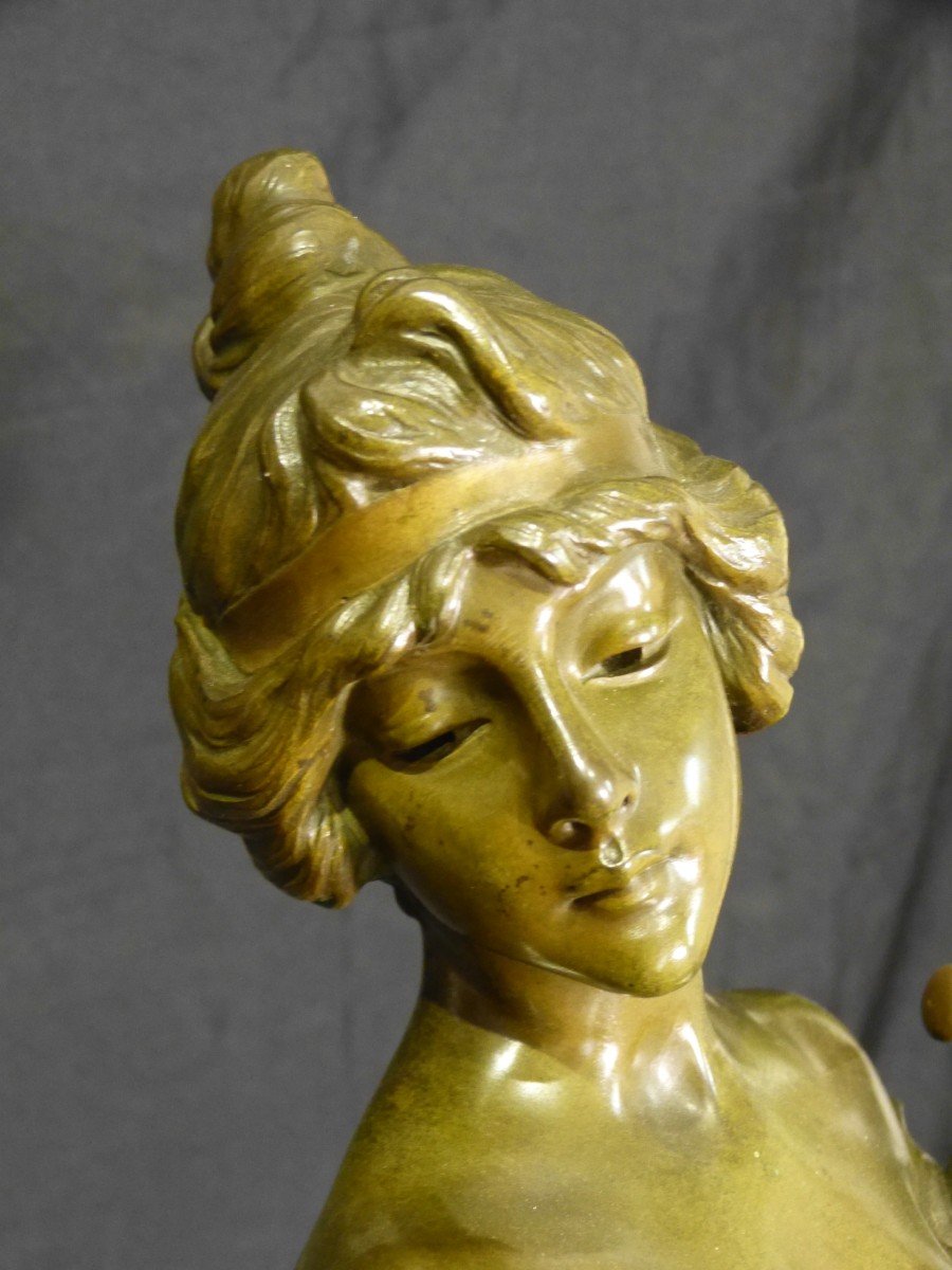 Sapho - Emmanuel Villanis (1858-1914) Bronze Art Nouveau-photo-3